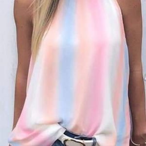 NWT S Adorable Rainbow Halter Tank